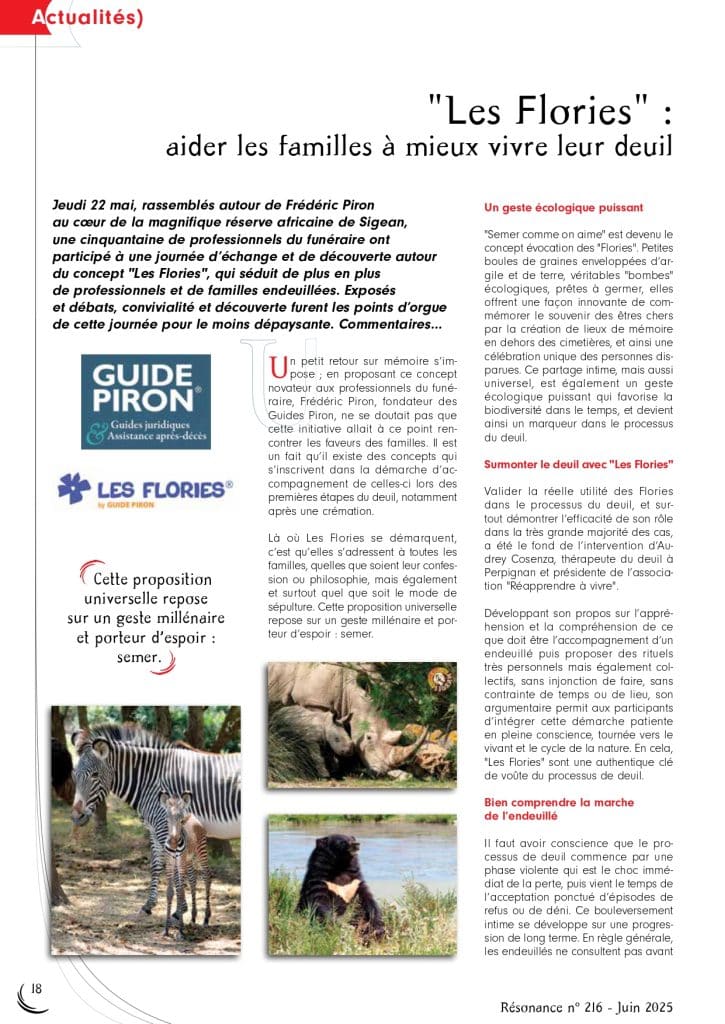 ARTICLE RES216 PAGE 1 - RESONANCE FUNERAIRE